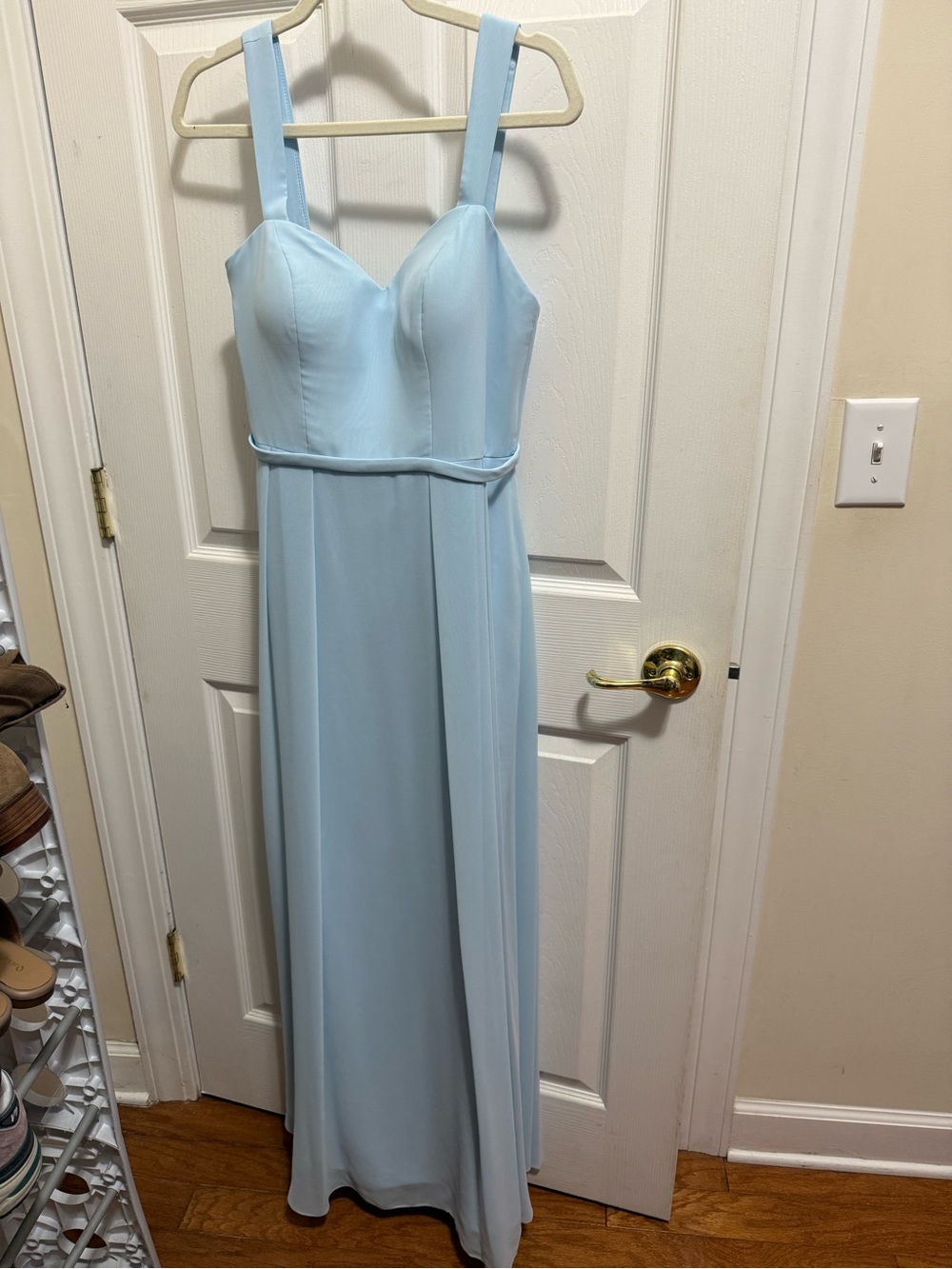 Azazie Pale Blue Maxi Dress with Wide Straps